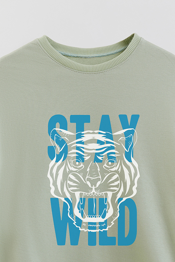 BUZO CREWNECK RUSTICO TIGER CLUB STAY WILD