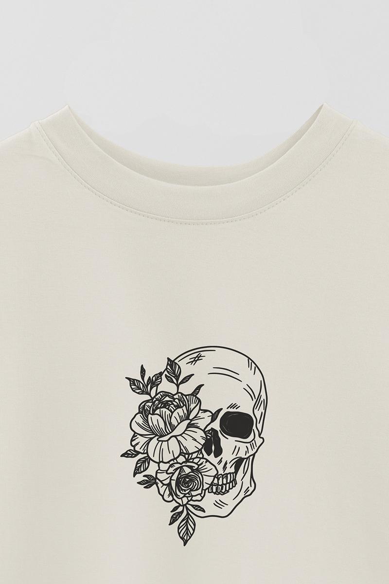 REMERA OVER ESTAMPADA UNISEX SKULL 2