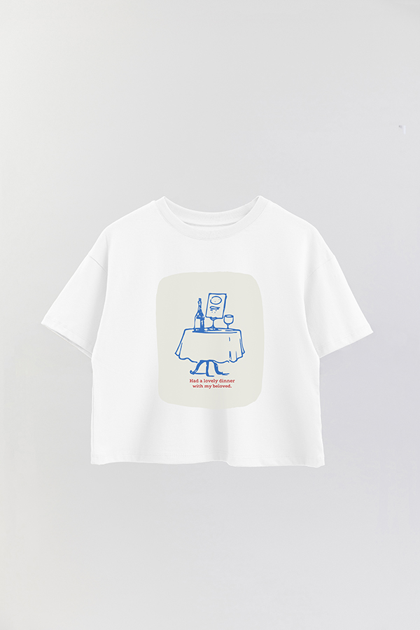 REMERA CROP ESTAMPADA ITALY CENA BELLA