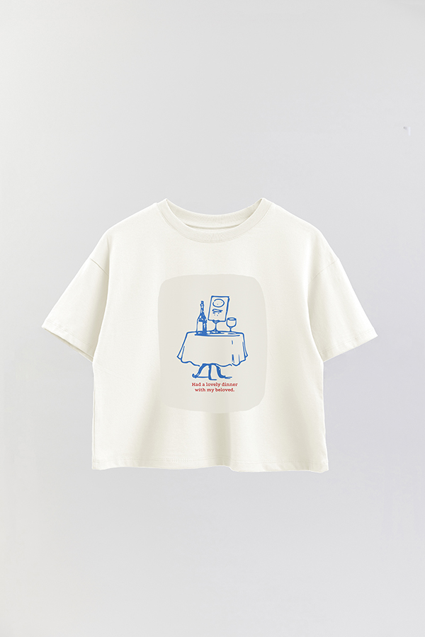 REMERA CROP ESTAMPADA ITALY CENA BELLA