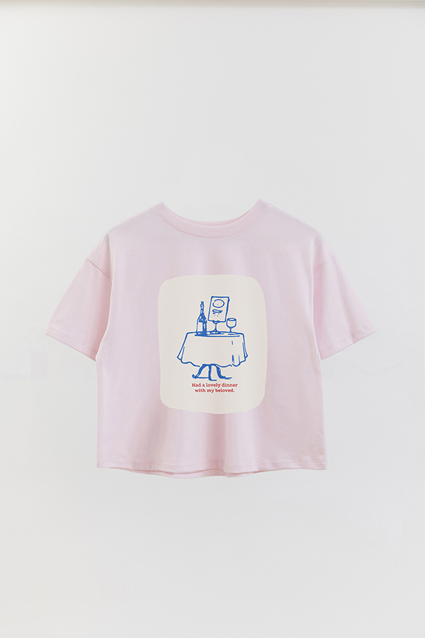 REMERA CROP ESTAMPADA ITALY CENA BELLA