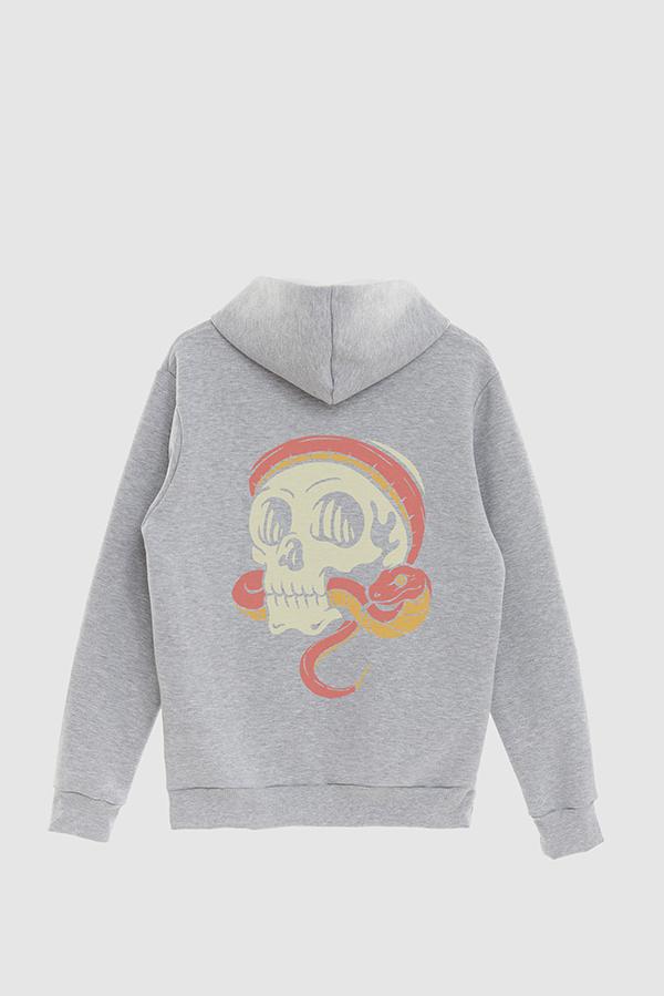 HOODIE ESTAMPADO SKULL BITING SNAKE