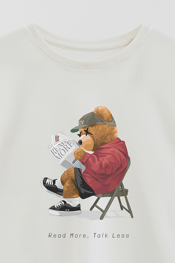 REMERA GB OVERSIZE TEDDY READ MORE TALK LESS