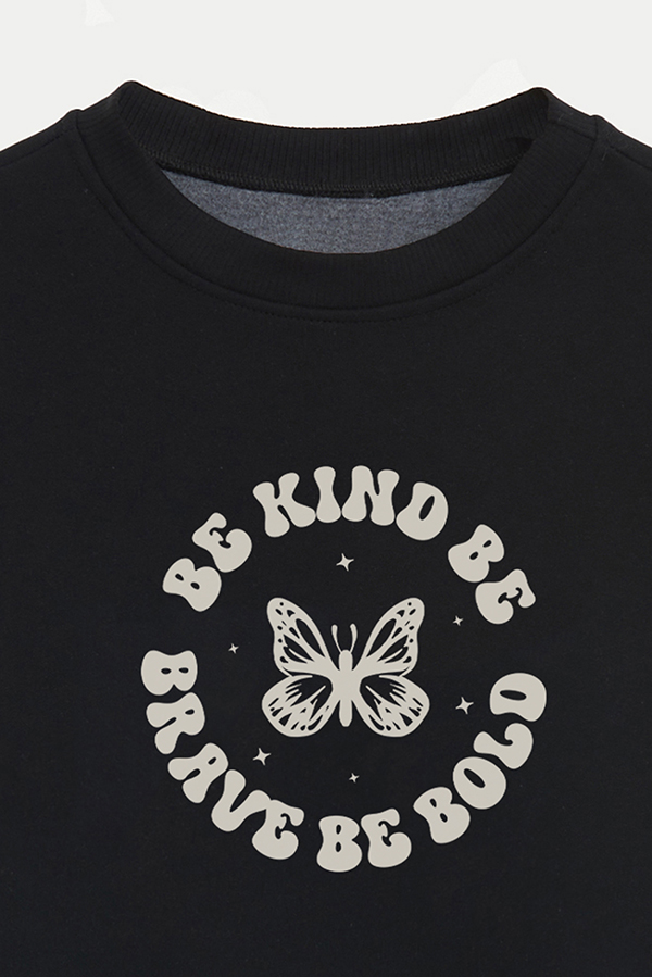 BUZO CROP FRISA ESTAMPADO MINIMAL LOVE BE BRAVE