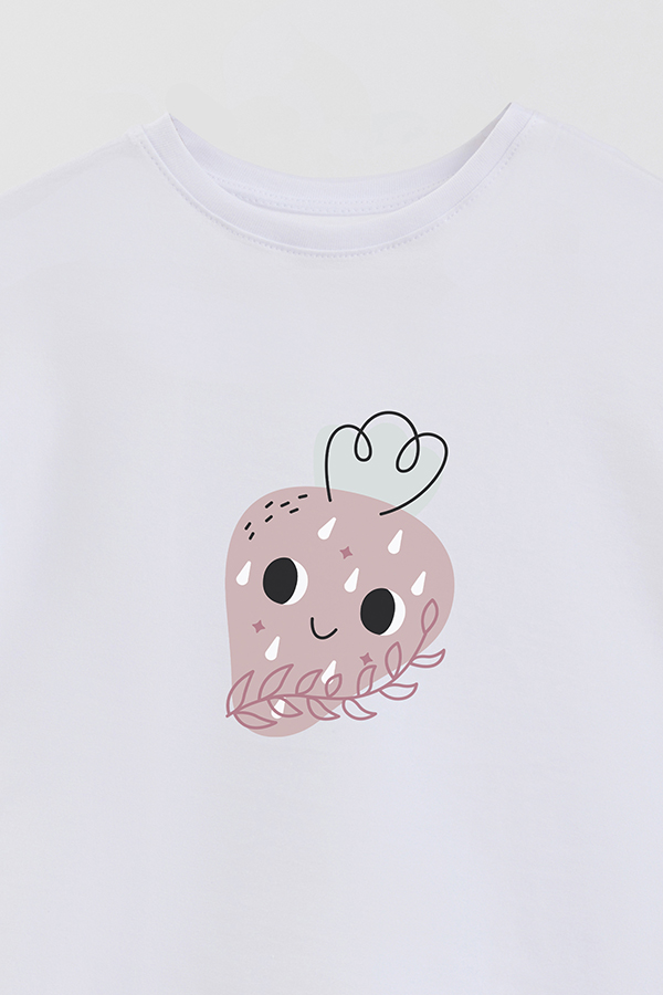 REMERA BASIC GIRL CUTE FRUITS SWEET STRAWBERRY