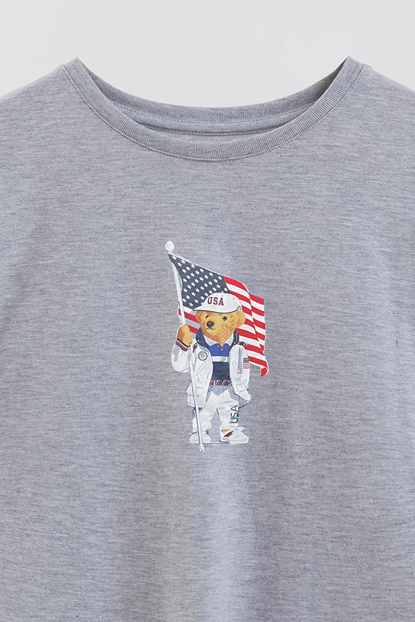 REMERA GB OVERSIZE BEAR USA FLAG