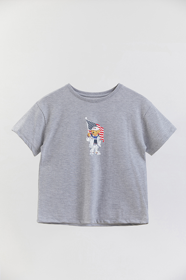 REMERA GB OVERSIZE BEAR USA FLAG