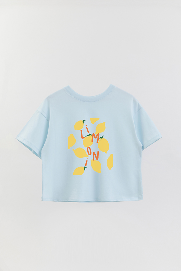 REMERA CROP ESTAMPADA ITALY LIMONI