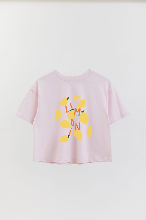 REMERA CROP ESTAMPADA ITALY LIMONI