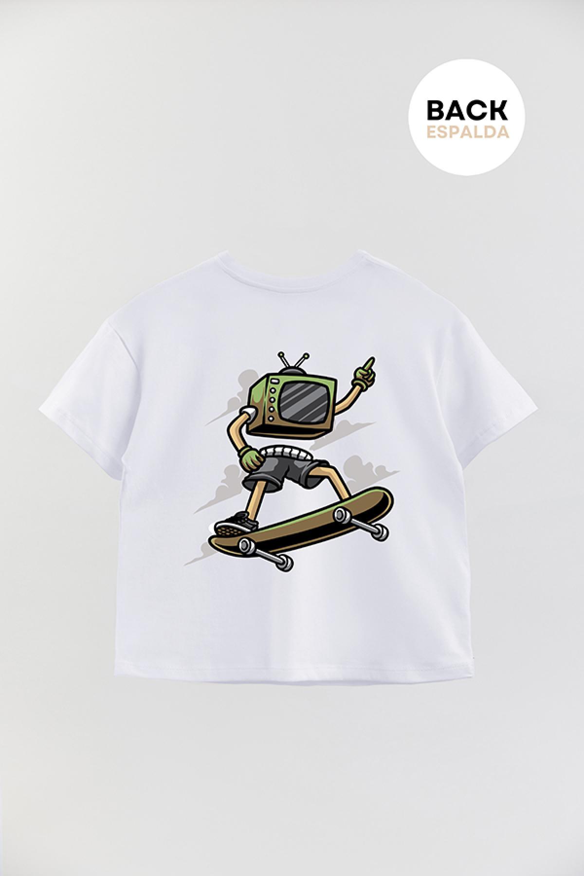 REMERA BOY OVER URBAN SKATER