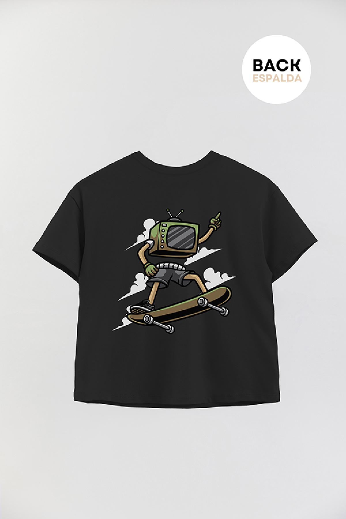 REMERA BOY OVER URBAN SKATER