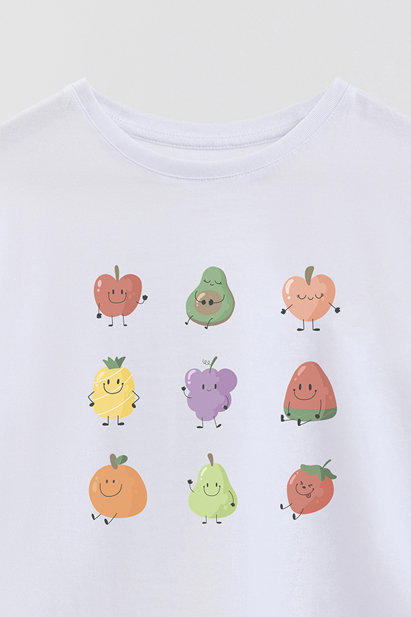 REMERA GIRL OVER FRUIT FRIENDS