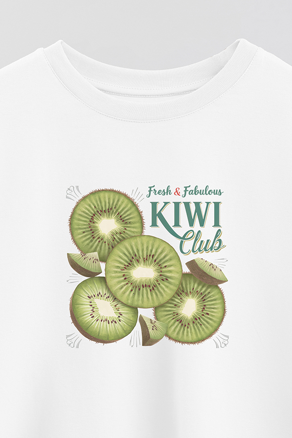 REMERA CROP ESTAMPADA HARVEST KIWI CLUB
