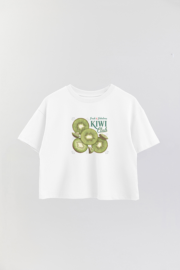 REMERA CROP ESTAMPADA HARVEST KIWI CLUB