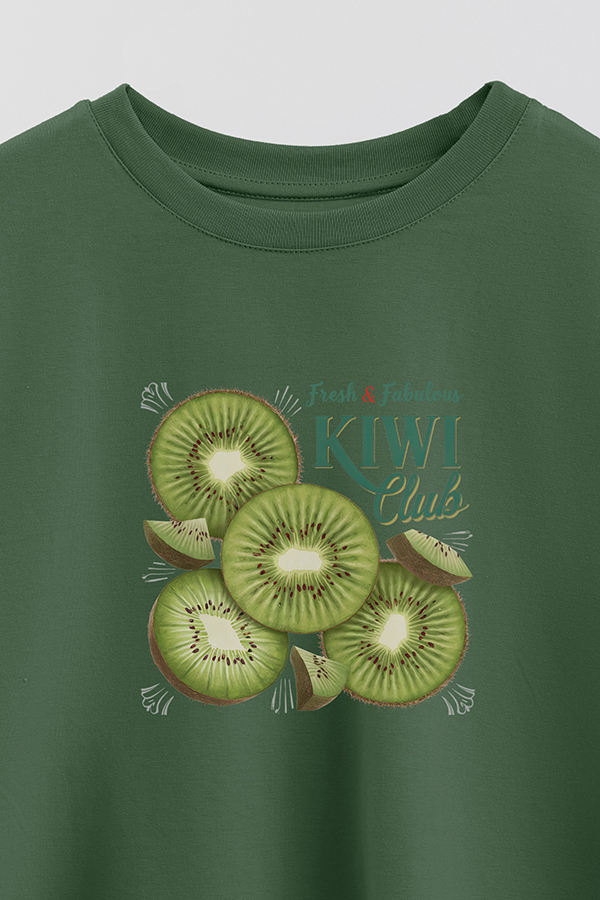 REMERA CROP ESTAMPADA HARVEST KIWI CLUB