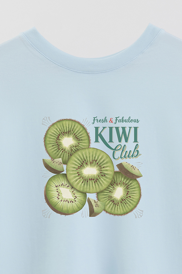 REMERA CROP ESTAMPADA HARVEST KIWI CLUB