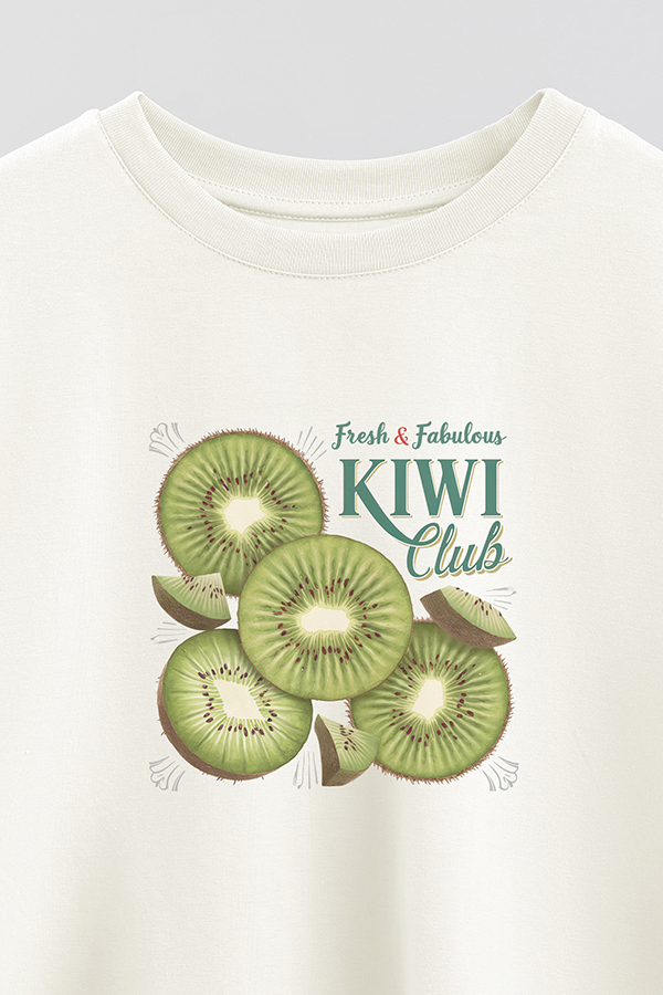 REMERA CROP ESTAMPADA HARVEST KIWI CLUB
