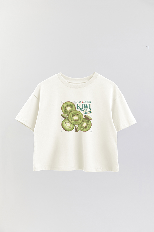 REMERA CROP ESTAMPADA HARVEST KIWI CLUB