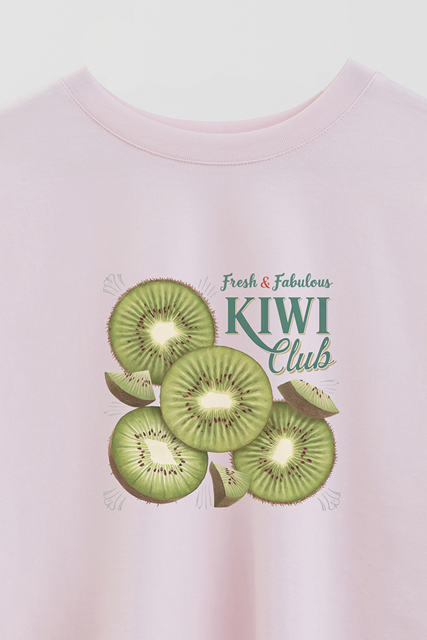REMERA CROP ESTAMPADA HARVEST KIWI CLUB