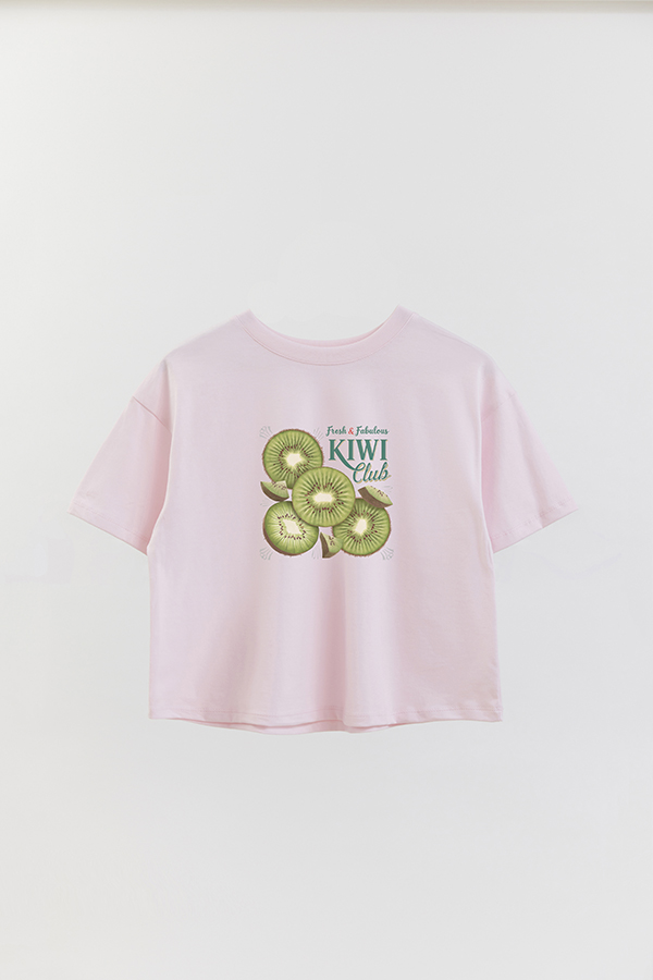 REMERA CROP ESTAMPADA HARVEST KIWI CLUB