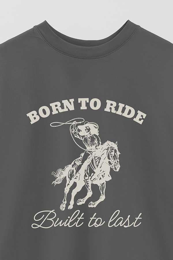 REMERA OVER ESTAMPADA COSMIC GIRL BORN TO RIDE
