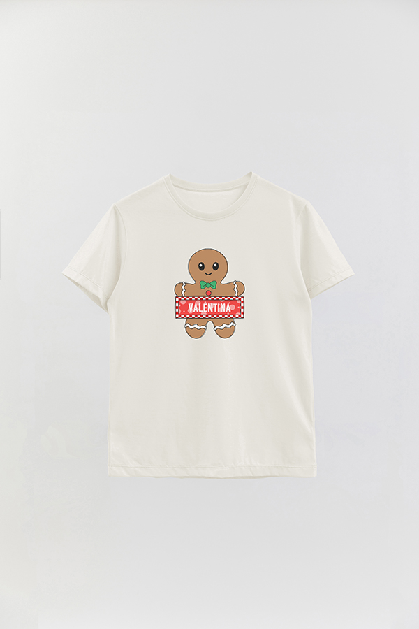 REMERA BASICA ESTAMPADA CHRISTMAS COOKIE PERSONALIZADO