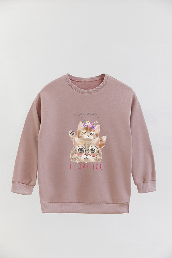 BUZO CREWNECK RUSTICO KITTY DREAMS I LOVE YOU