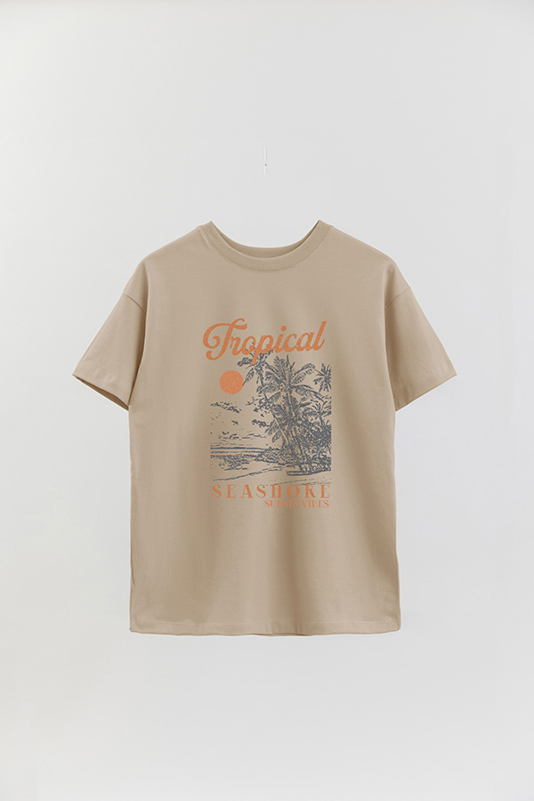 REMERA OVER ESTAMPADA TROPICAL SEASHORE
