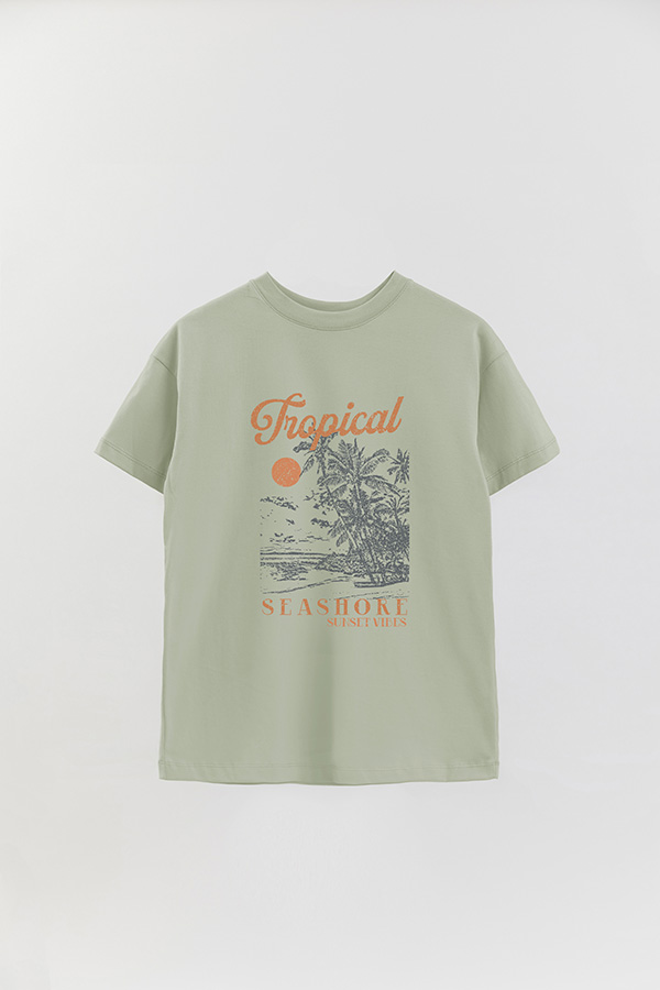 REMERA OVER ESTAMPADA TROPICAL SEASHORE