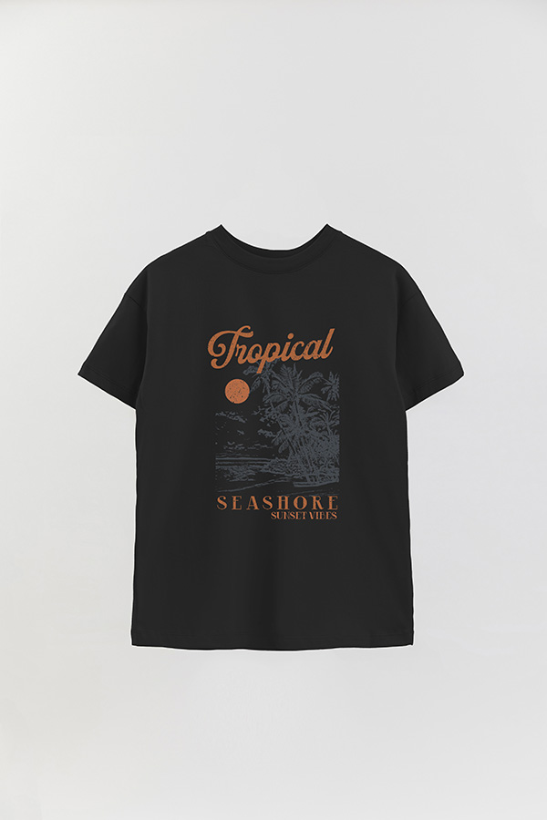 REMERA OVER ESTAMPADA TROPICAL SEASHORE