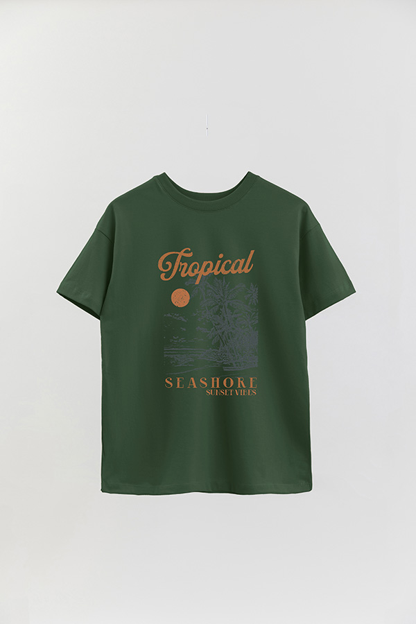 REMERA OVER ESTAMPADA TROPICAL SEASHORE