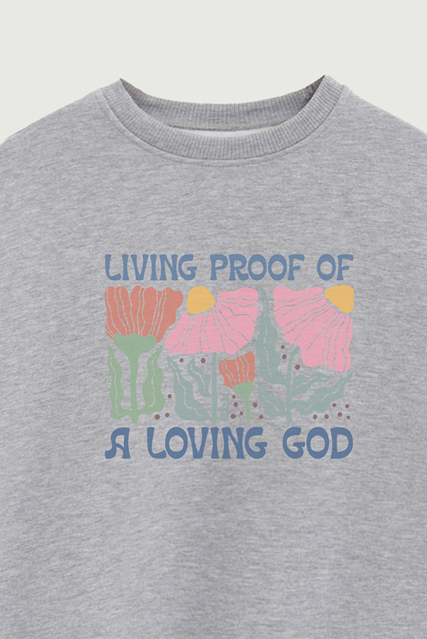 CREWNECK FRISA CHRISTIAN BOHO FLOWERS LOVING GOD