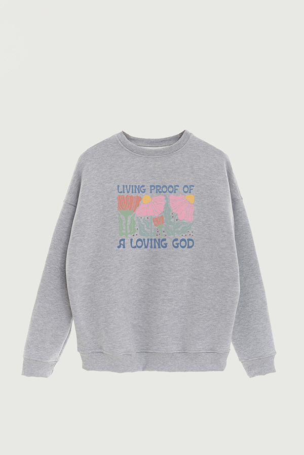 CREWNECK FRISA CHRISTIAN BOHO FLOWERS LOVING GOD