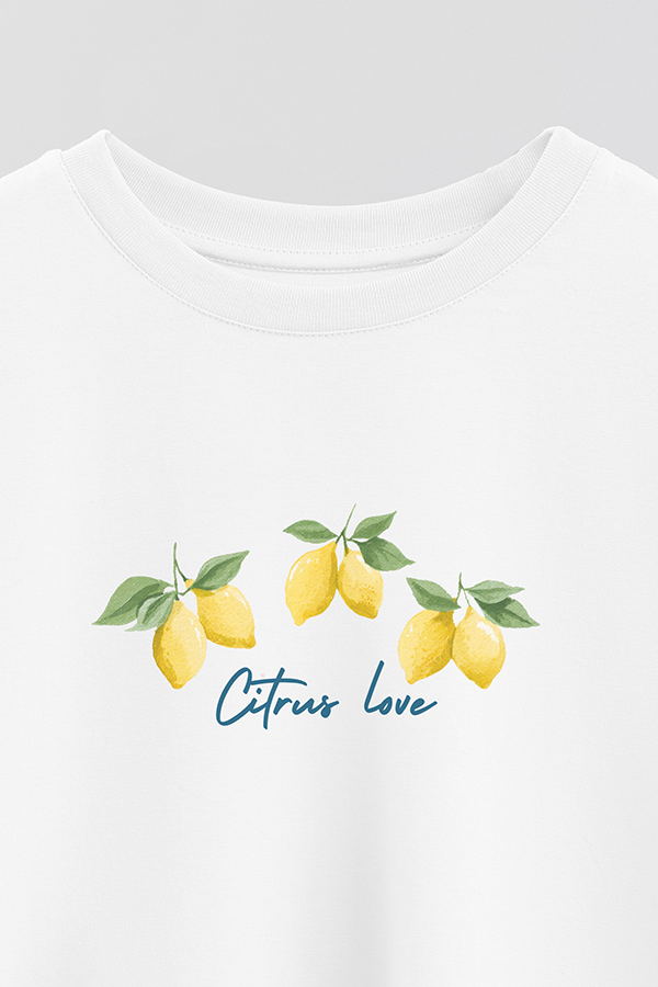 REMERA CROP ESTAMPADA COASTAL CITRUS LOVE