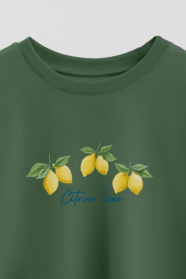 REMERA CROP ESTAMPADA COASTAL CITRUS LOVE