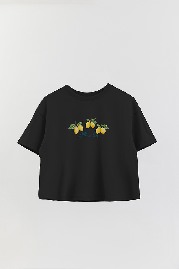 REMERA CROP ESTAMPADA COASTAL CITRUS LOVE