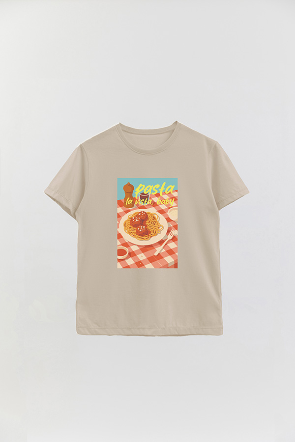 REMERA BASICA ESTAMPADA PASTA LA VISTA