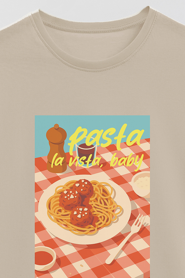 REMERA BASICA ESTAMPADA PASTA LA VISTA