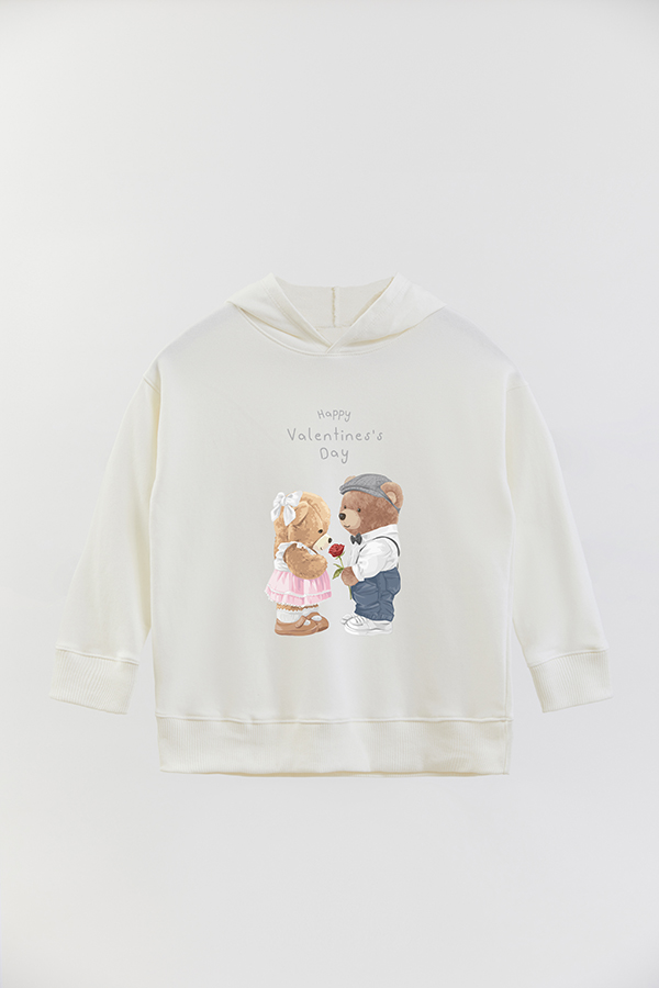 HOODIE RUSTICO KID TEDDY HAPPY VALENTINES'S DAY