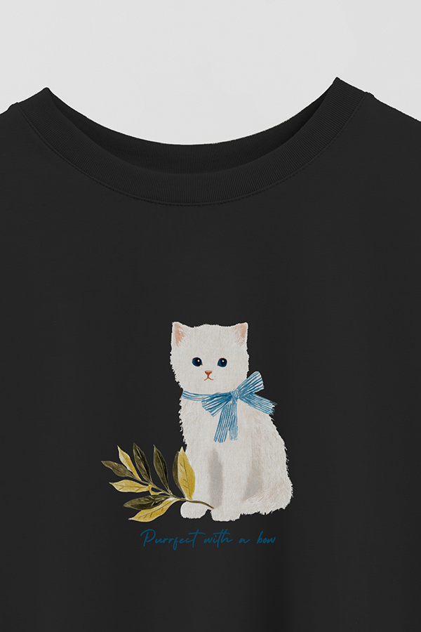 REMERA CROP ESTAMPADA COASTAL PURRFECT