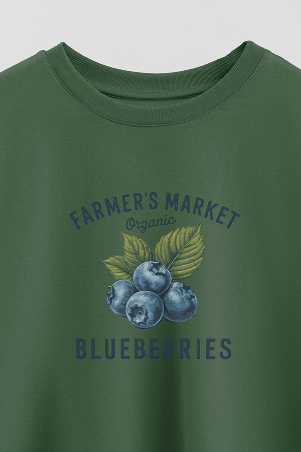 REMERA CROP ESTAMPADA HARVEST FARMER MARKET BLUEBERRY