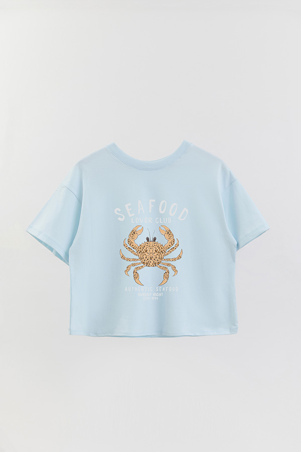 REMERA CROP ESTAMPADA SF SEAFOOD LOVER CLUB 1