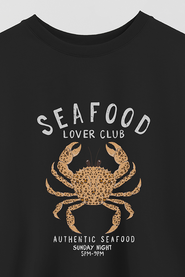REMERA CROP ESTAMPADA SF SEAFOOD LOVER CLUB 1