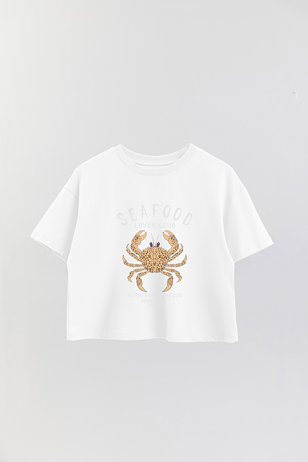 REMERA CROP ESTAMPADA SF SEAFOOD LOVER CLUB 1