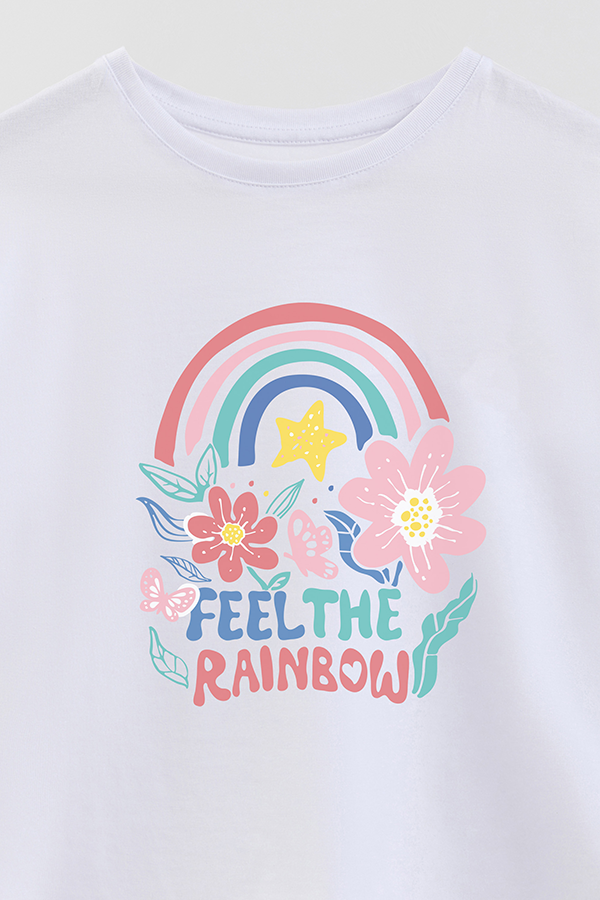 REMERA GIRL OVER RT FEEL THE RAINBOW