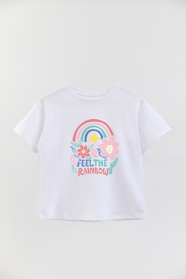 REMERA GIRL OVER RT FEEL THE RAINBOW