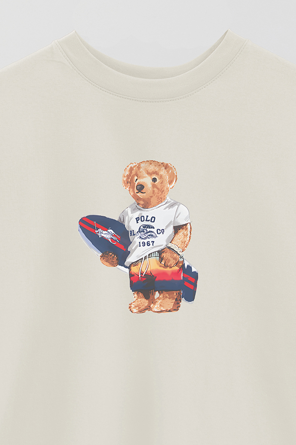 REMERA OVER ESTAMPADA UNISEX BEAR SURFER