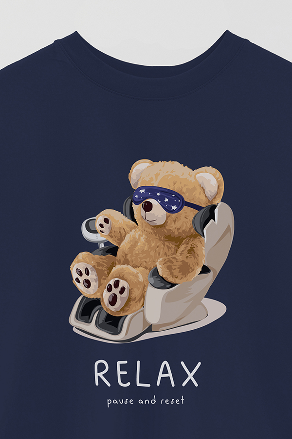 REMERA OVER ESTAMPADA UNISEX TEDDY RELAX