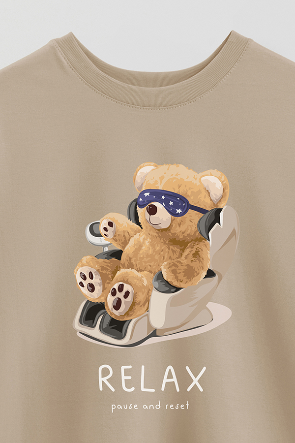 REMERA OVER ESTAMPADA UNISEX TEDDY RELAX