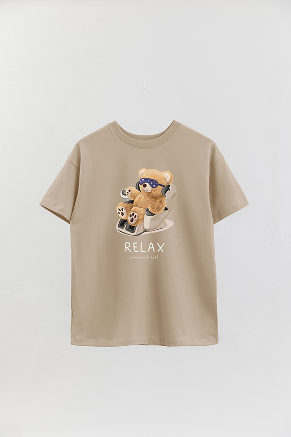 REMERA OVER ESTAMPADA UNISEX TEDDY RELAX